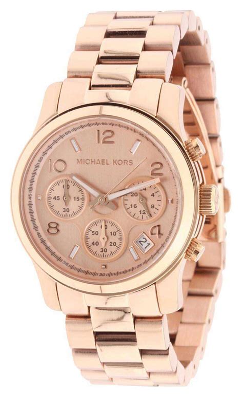 michael kors runway rose gold chronograph|michael kors oversized watch.